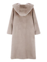 [SIGNATURE LINE] FAUX FUR LAON HOODED MAXI COAT