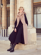 [SIGNATURE LINE] FAUX FUR LAON HOODED MAXI VEST