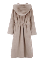 [SIGNATURE LINE] FAUX FUR LAON HOODED MAXI COAT