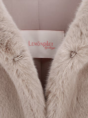 [SIGNATURE LINE] FAUX FUR LAON HOODED MAXI COAT