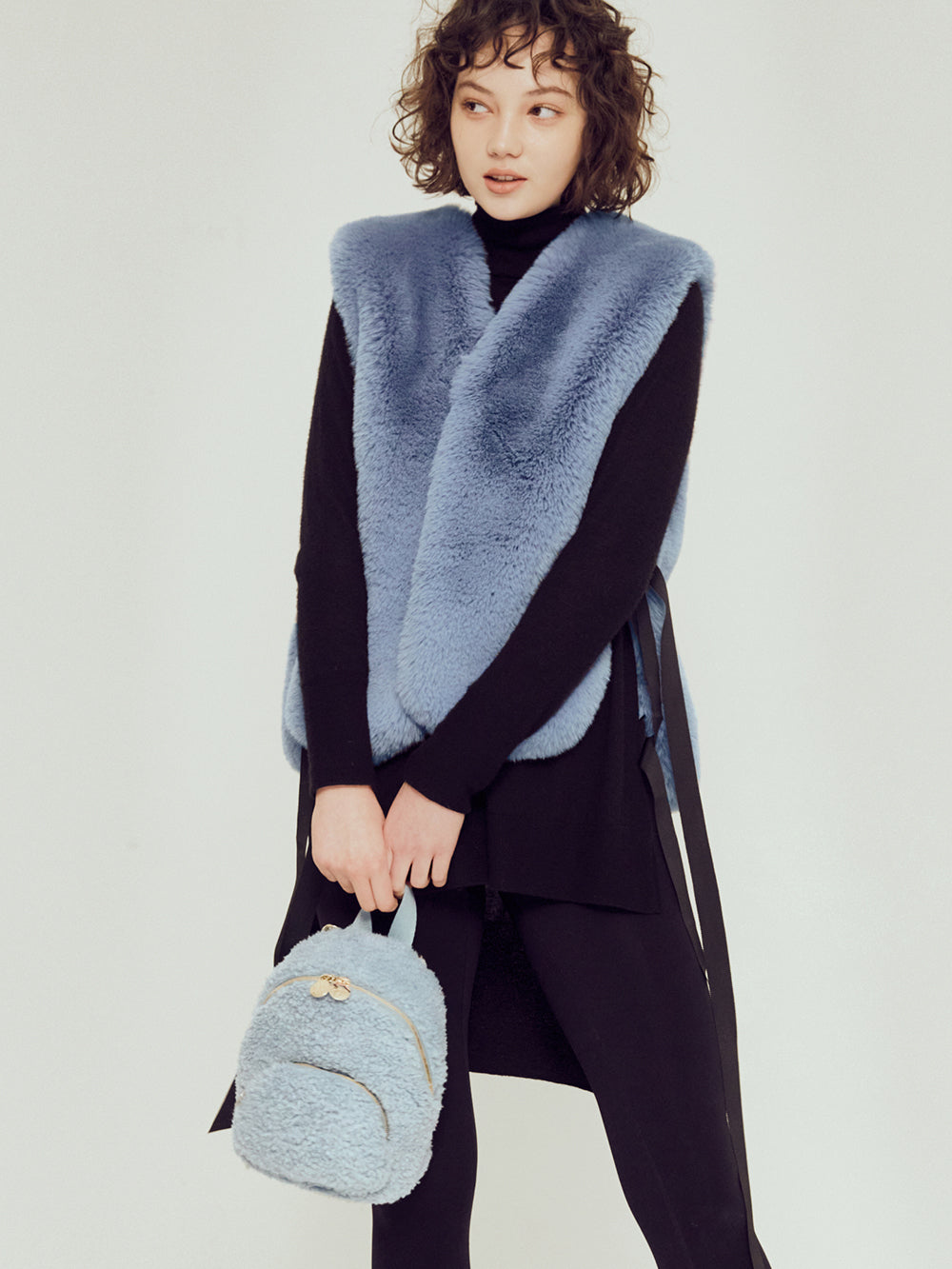 [SIGNATURE LINE] FAUX FUR ADORA MINI BACKPACK