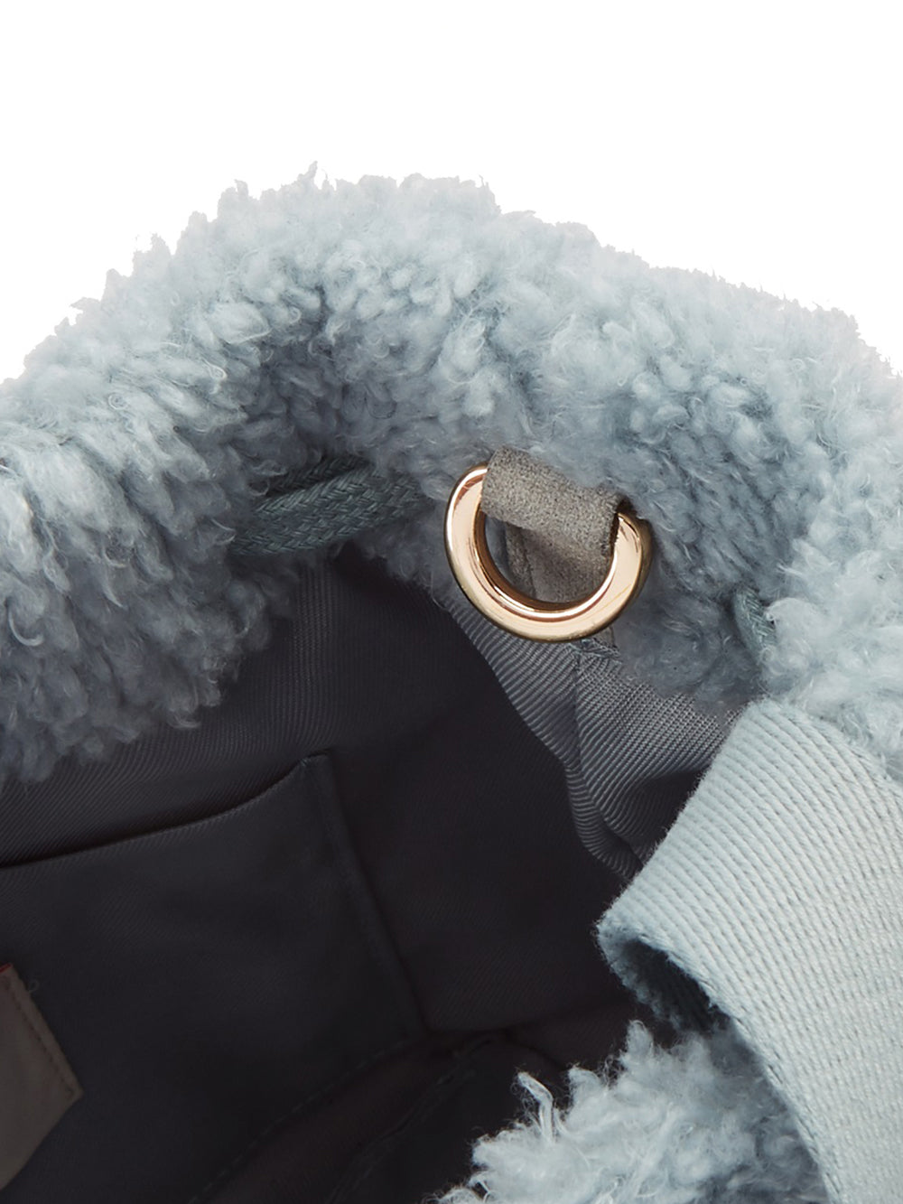 [SIGNATURE LINE] FAUX FUR BÉNÉ BUCKET BAG