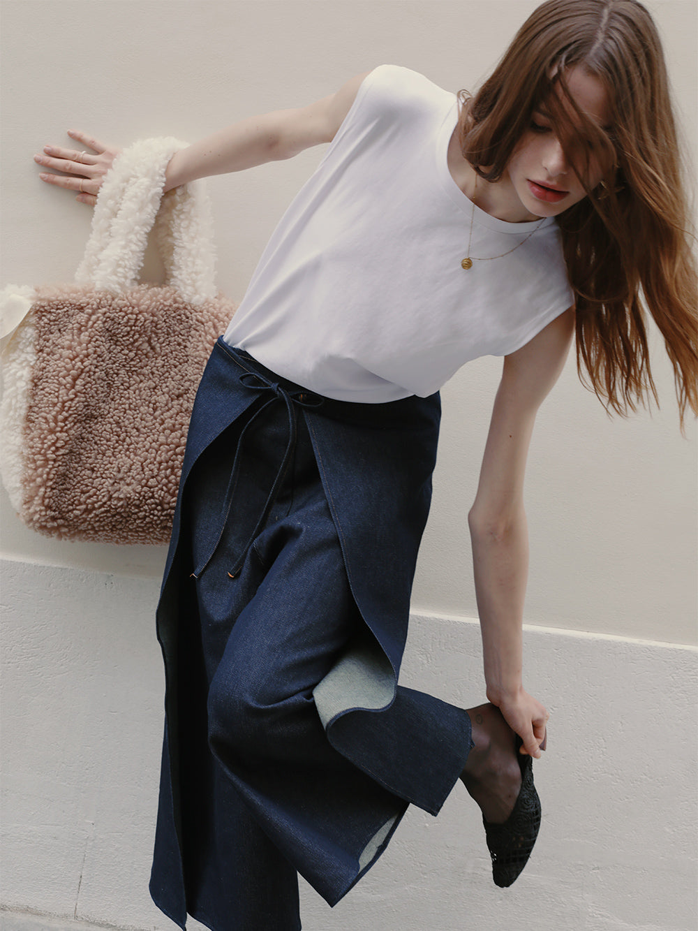 [SIGNATURE LINE] FAUX FUR PHRYNE ECO BAG