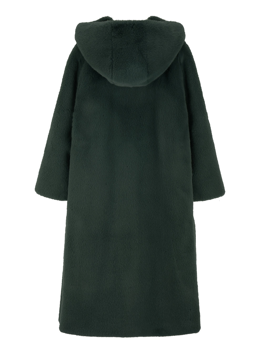 [SIGNATURE LINE] FAUX FUR LAON HOODED MAXI COAT