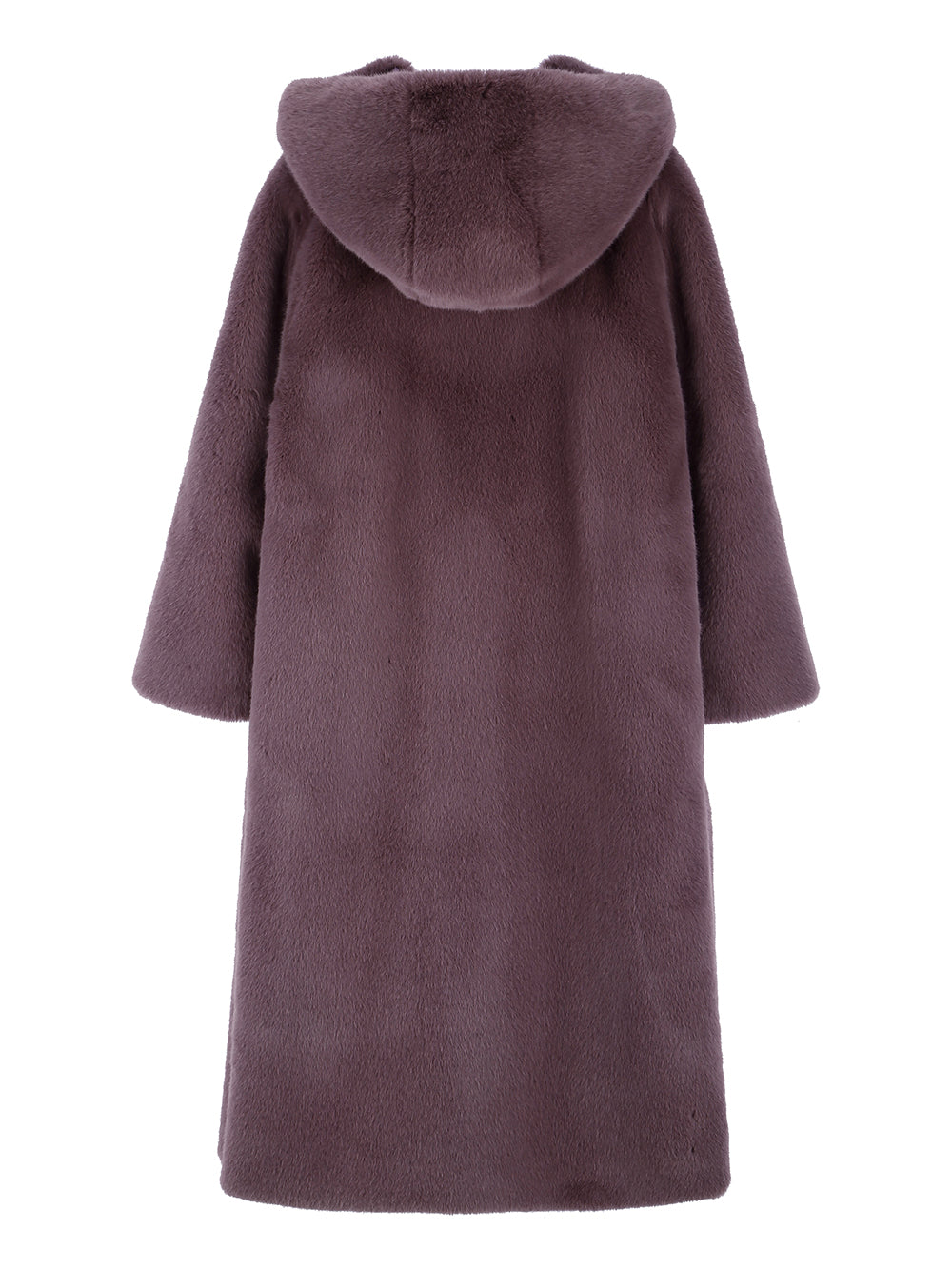 [SIGNATURE LINE] FAUX FUR LAON HOODED MAXI COAT