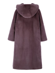 [SIGNATURE LINE] FAUX FUR LAON HOODED MAXI COAT