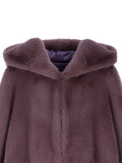[SIGNATURE LINE] FAUX FUR LAON HOODED MAXI COAT
