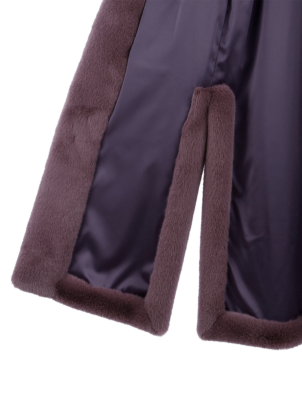 [SIGNATURE LINE] FAUX FUR LAON HOODED MAXI COAT
