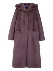 [SIGNATURE LINE] FAUX FUR LAON HOODED MAXI COAT