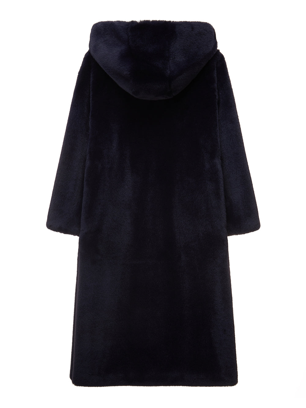 [SIGNATURE LINE] FAUX FUR LAON HOODED MAXI COAT