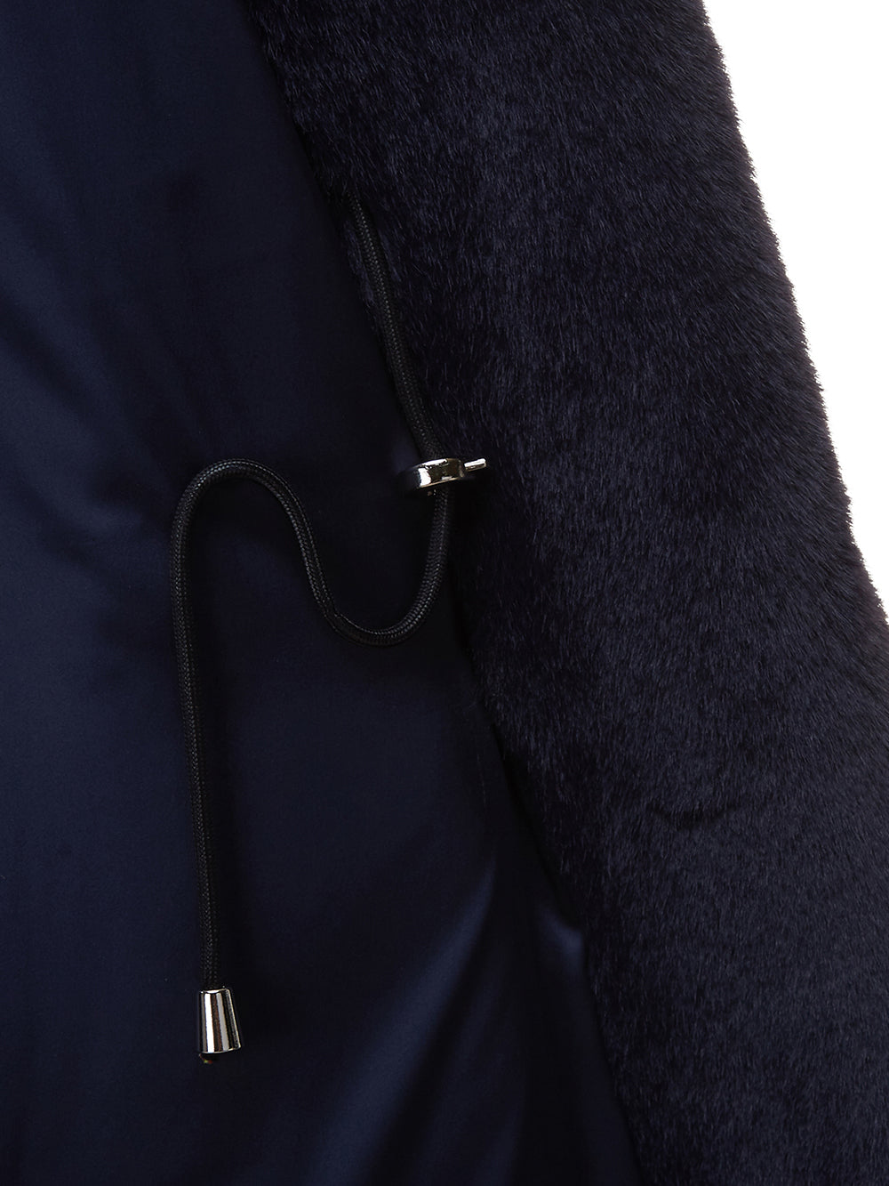 [SIGNATURE LINE] FAUX FUR LAON HOODED MAXI COAT