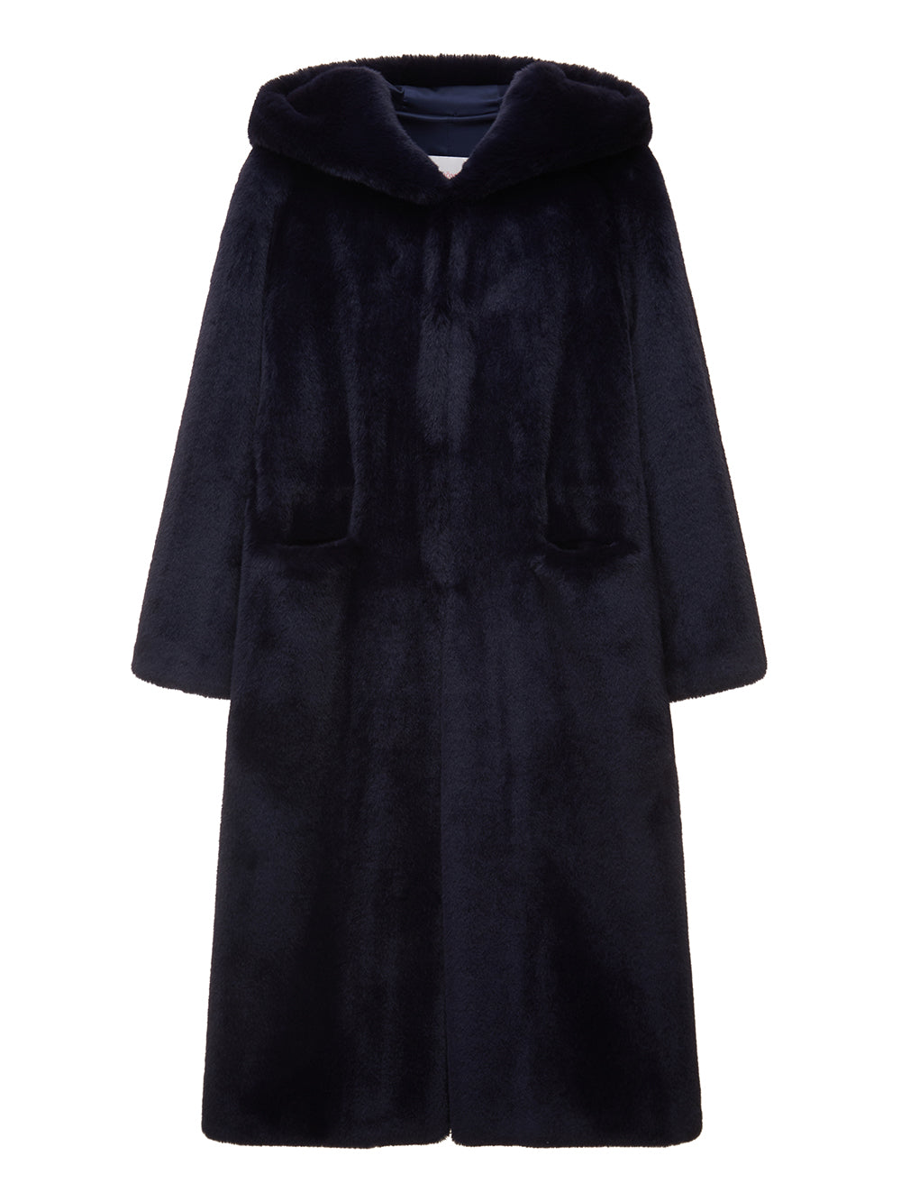 [SIGNATURE LINE] FAUX FUR LAON HOODED MAXI COAT