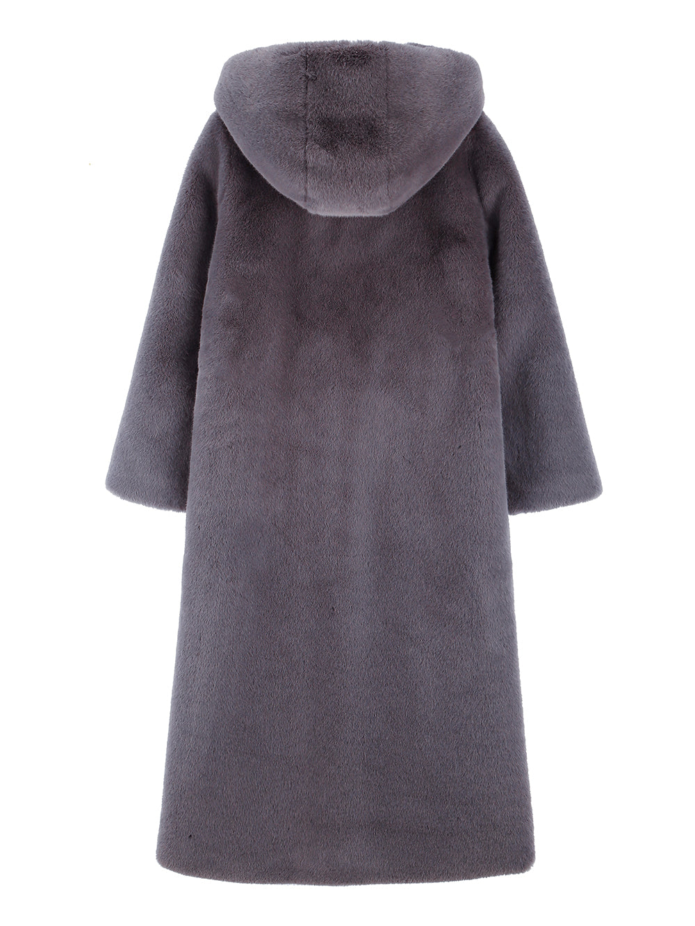 [SIGNATURE LINE] FAUX FUR LAON HOODED MAXI COAT