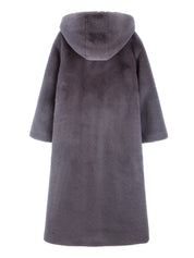 [SIGNATURE LINE] FAUX FUR LAON HOODED MAXI COAT