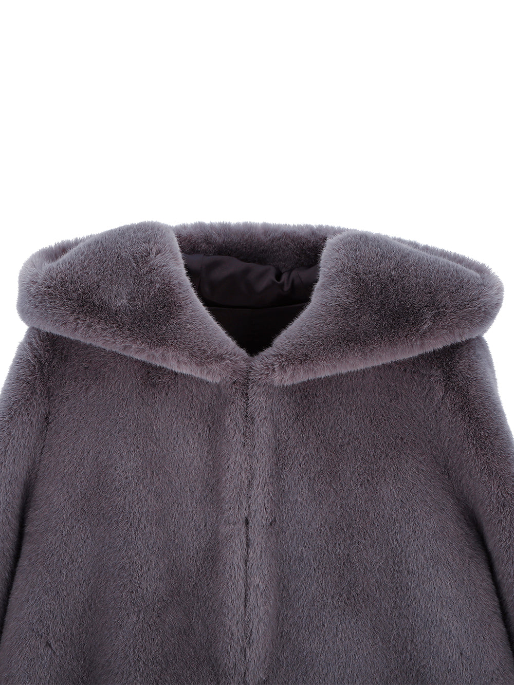 [SIGNATURE LINE] FAUX FUR LAON HOODED MAXI COAT