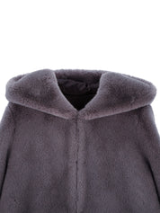 [SIGNATURE LINE] FAUX FUR LAON HOODED MAXI COAT