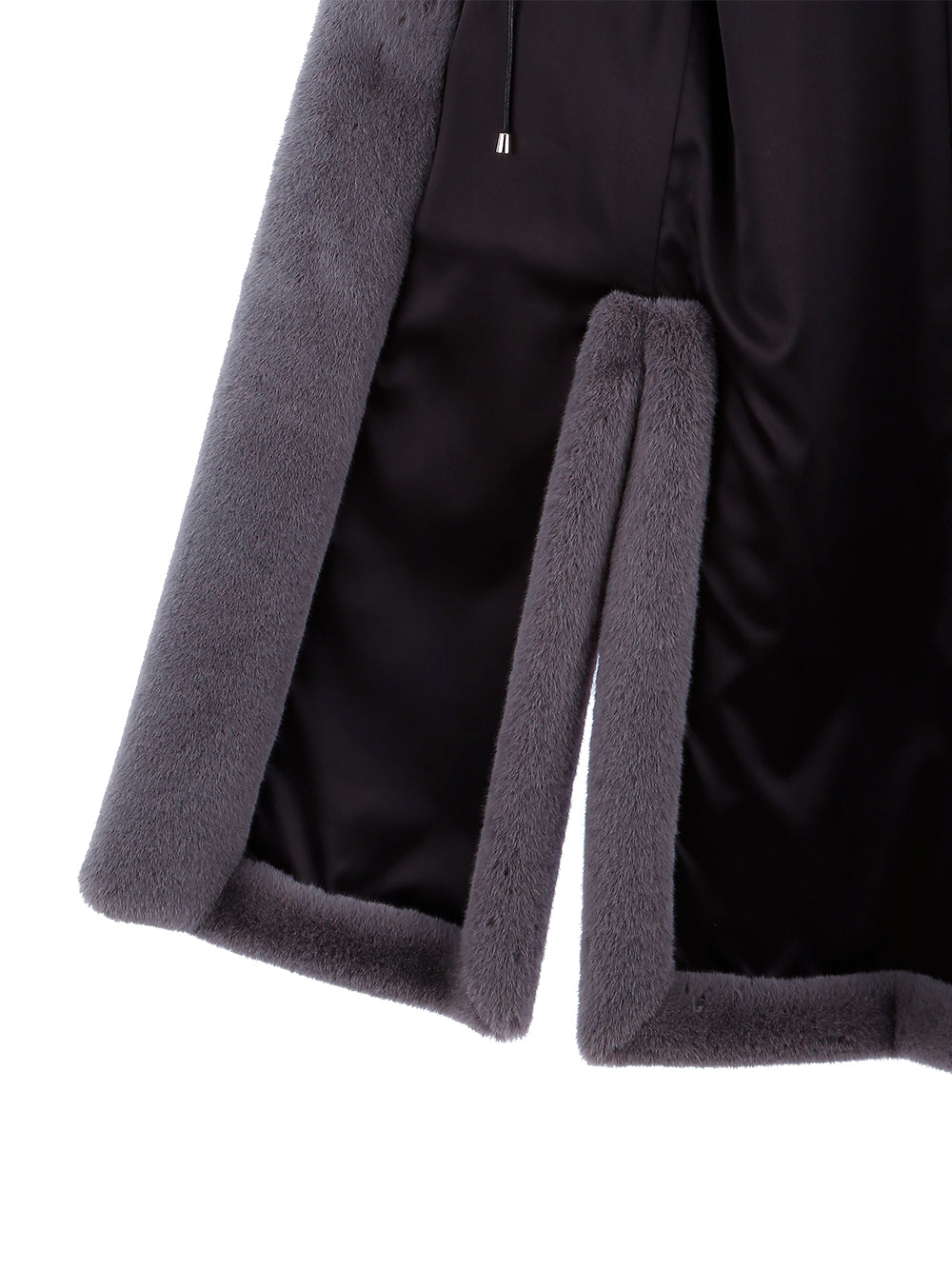 [SIGNATURE LINE] FAUX FUR LAON HOODED MAXI COAT