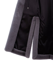 [SIGNATURE LINE] FAUX FUR LAON HOODED MAXI COAT