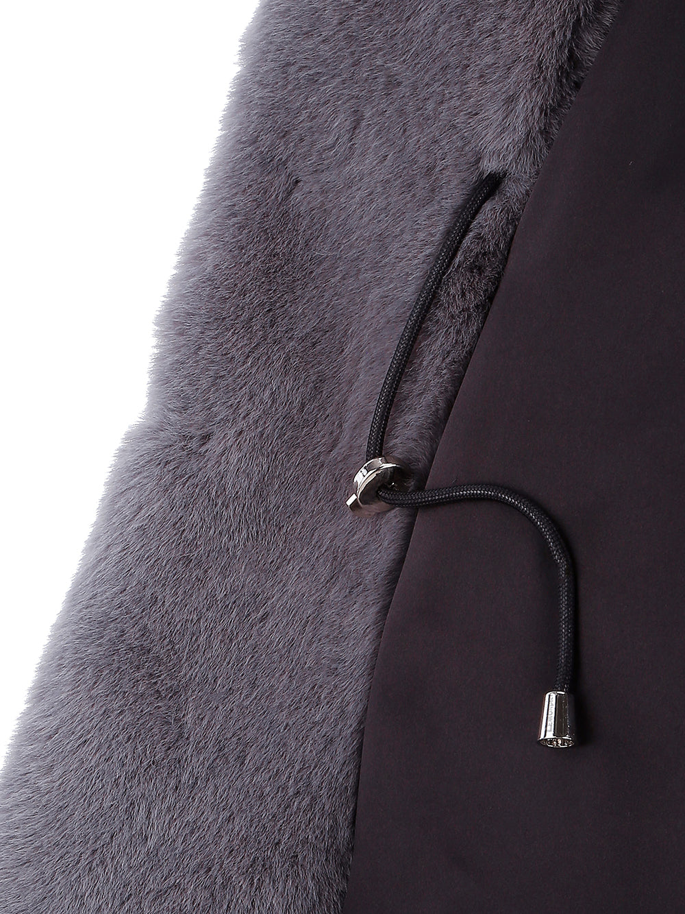 [SIGNATURE LINE] FAUX FUR LAON HOODED MAXI COAT