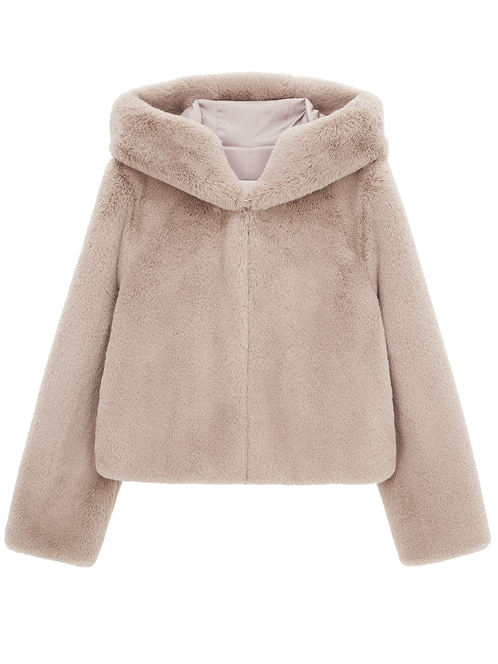 [SIGNATURE LINE] FAUX FUR BIEN HOODED SHORT JACKET