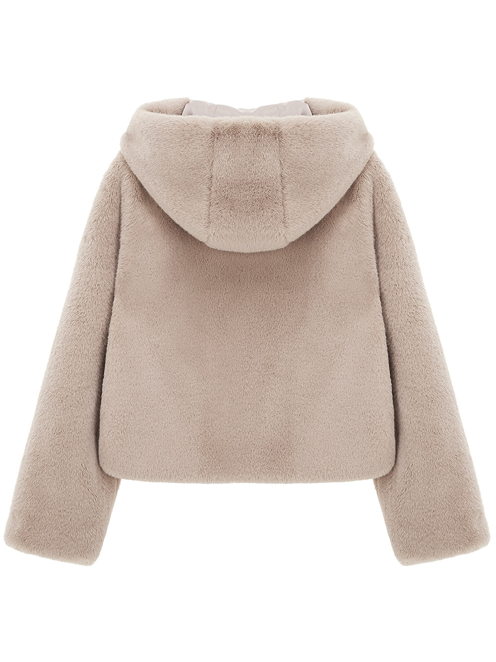[SIGNATURE LINE] FAUX FUR BIEN HOODED SHORT JACKET