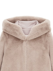 [SIGNATURE LINE] FAUX FUR BIEN HOODED SHORT JACKET