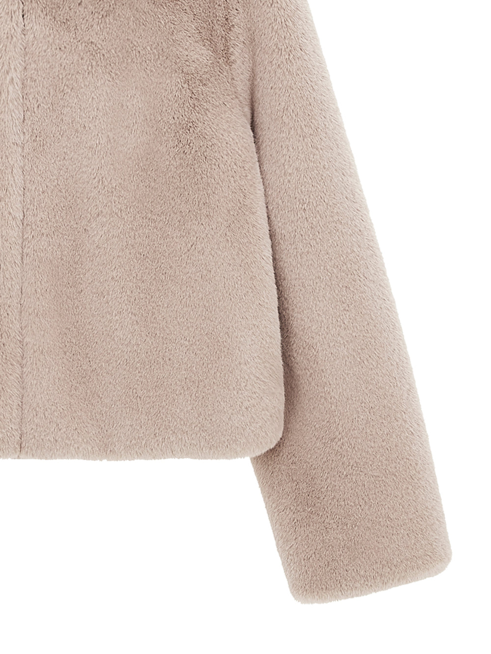 [SIGNATURE LINE] FAUX FUR BIEN HOODED SHORT JACKET