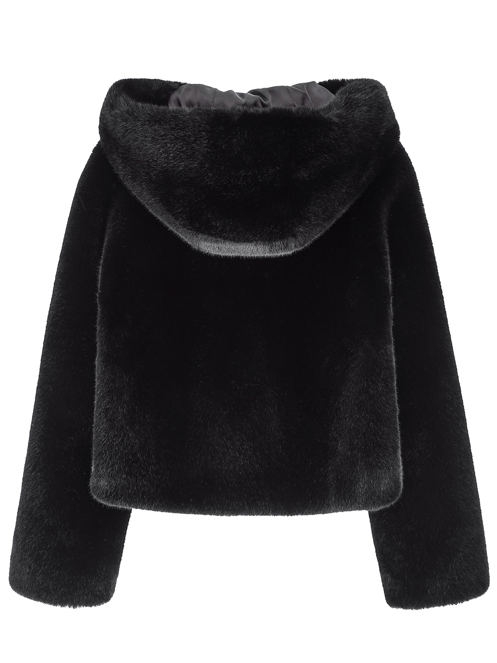 [SIGNATURE LINE] FAUX FUR BIEN HOODED SHORT JACKET
