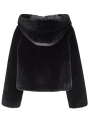 [SIGNATURE LINE] FAUX FUR BIEN HOODED SHORT JACKET