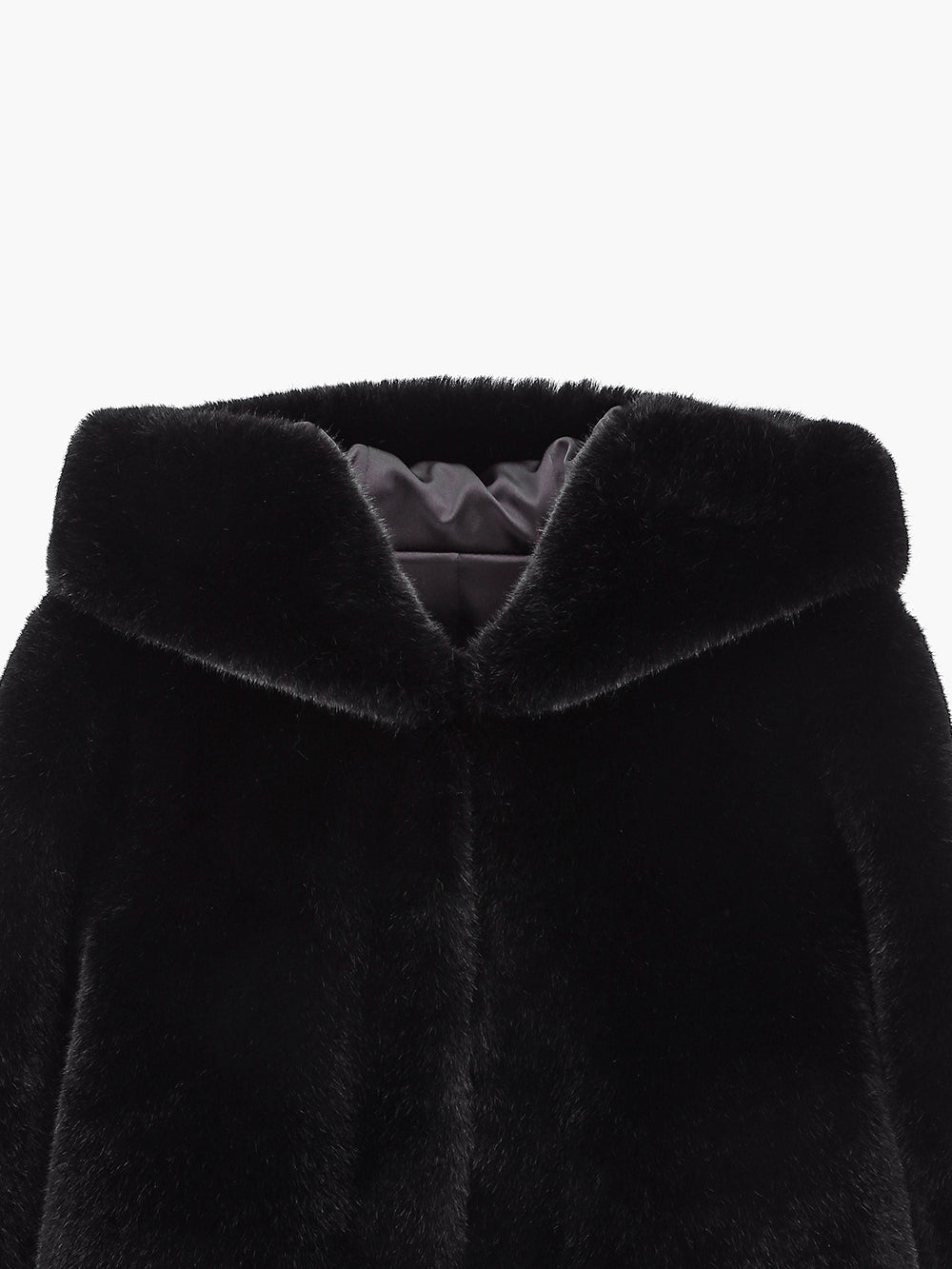 [SIGNATURE LINE] FAUX FUR BIEN HOODED SHORT JACKET