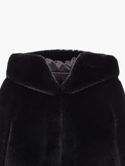 [SIGNATURE LINE] FAUX FUR BIEN HOODED SHORT JACKET