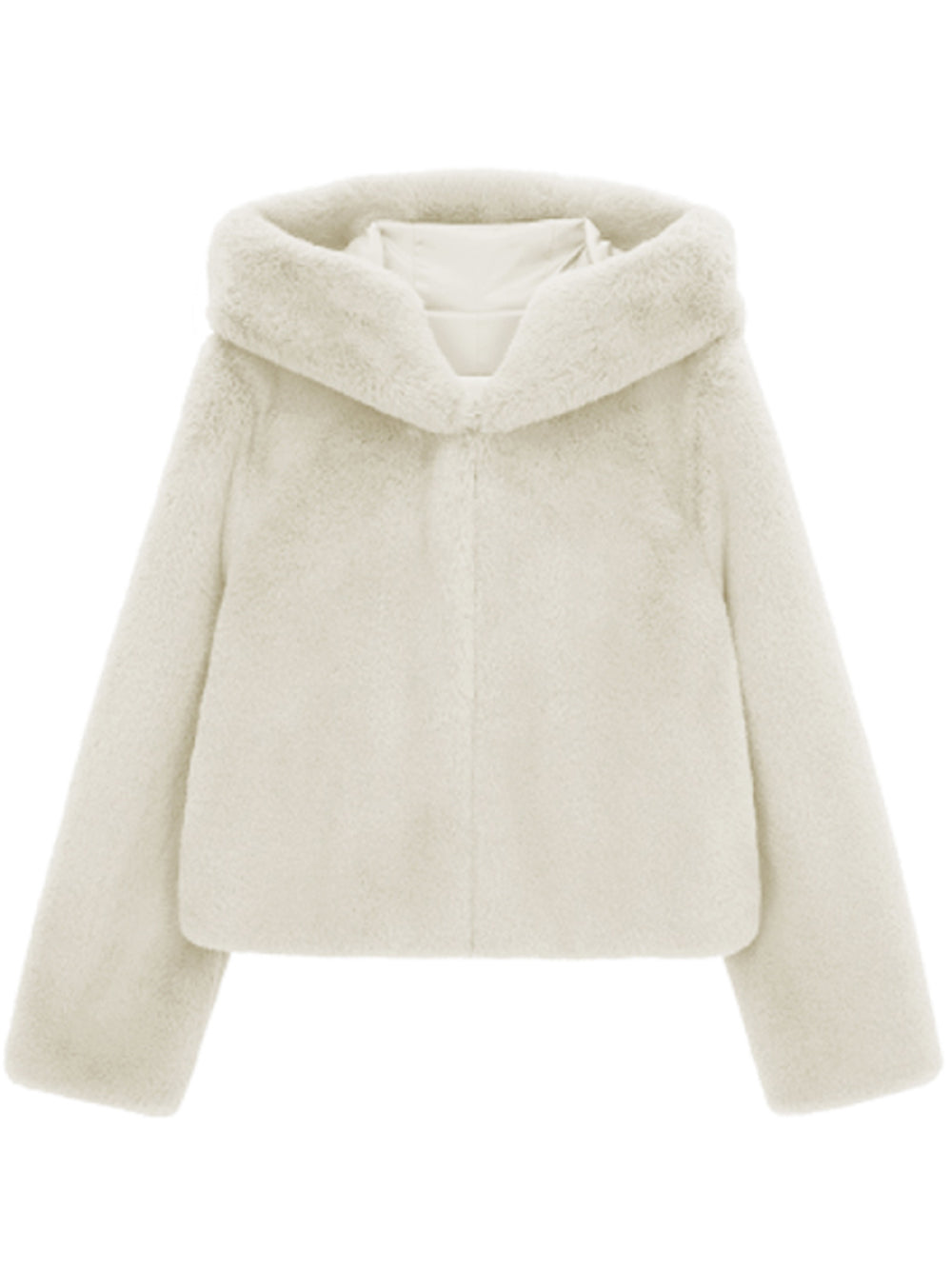 [SIGNATURE LINE] FAUX FUR BIEN HOODED SHORT JACKET