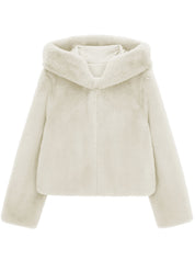 [SIGNATURE LINE] FAUX FUR BIEN HOODED SHORT JACKET