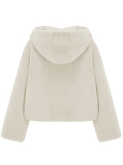 [SIGNATURE LINE] FAUX FUR BIEN HOODED SHORT JACKET