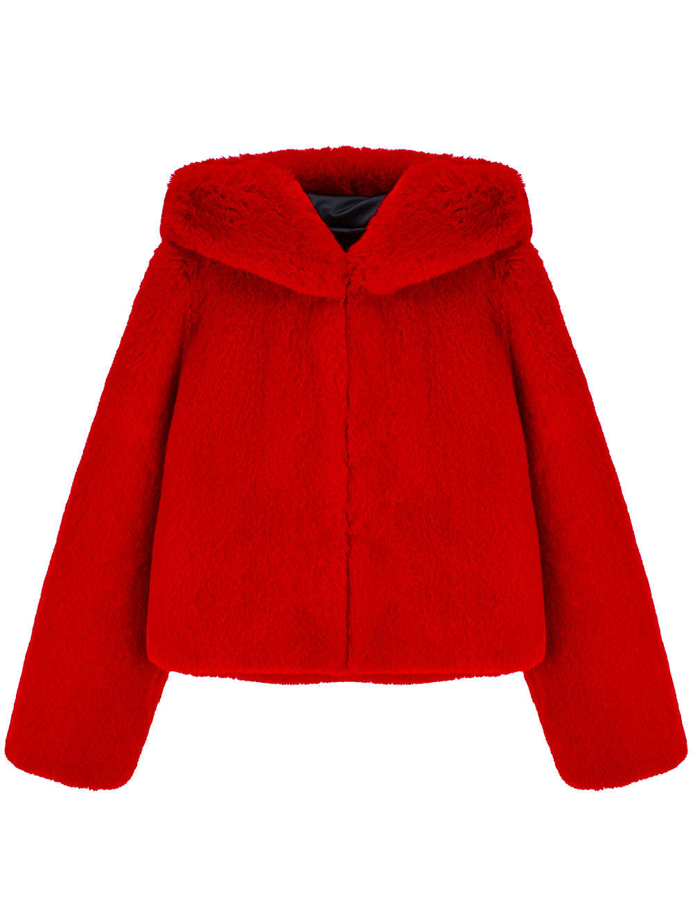 [SIGNATURE LINE] FAUX FUR BIEN HOODED SHORT JACKET