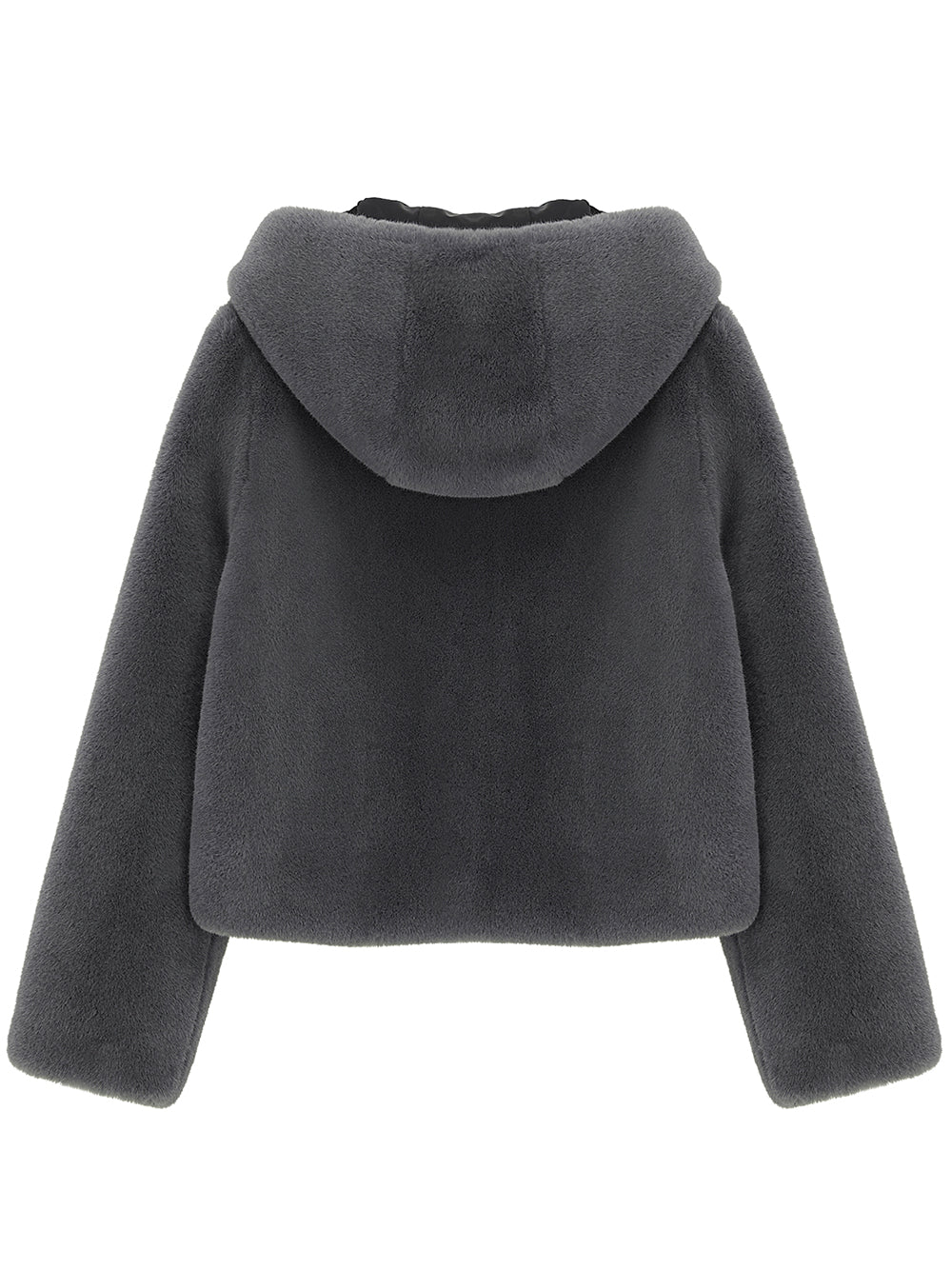 [SIGNATURE LINE] FAUX FUR BIEN HOODED SHORT JACKET
