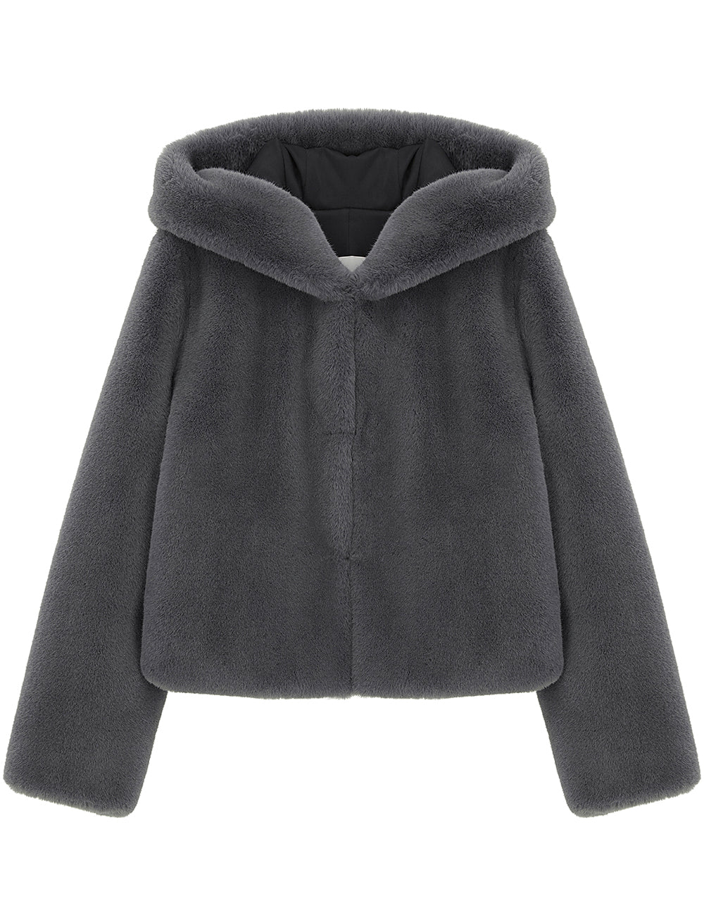 [SIGNATURE LINE] FAUX FUR BIEN HOODED SHORT JACKET