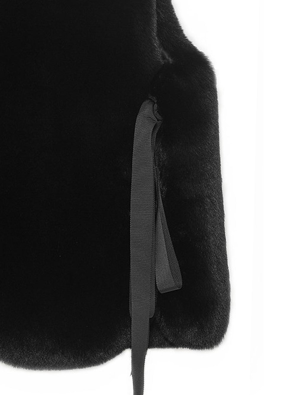 [SIGNATURE LINE] FAUX FUR TIED KITTEN RIBBON VEST