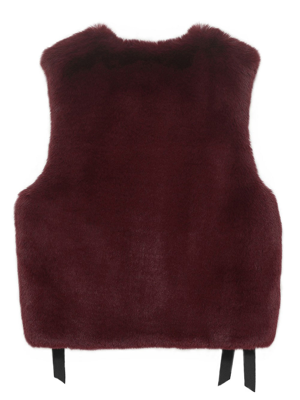 [SIGNATURE LINE] FAUX FUR TIED KITTEN RIBBON VEST