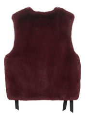 [SIGNATURE LINE] FAUX FUR TIED KITTEN RIBBON VEST