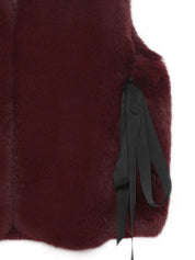 [SIGNATURE LINE] FAUX FUR TIED KITTEN RIBBON VEST
