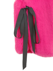 [SIGNATURE LINE] FAUX FUR TIED KITTEN RIBBON VEST