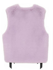 [SIGNATURE LINE] FAUX FUR TIED KITTEN RIBBON VEST