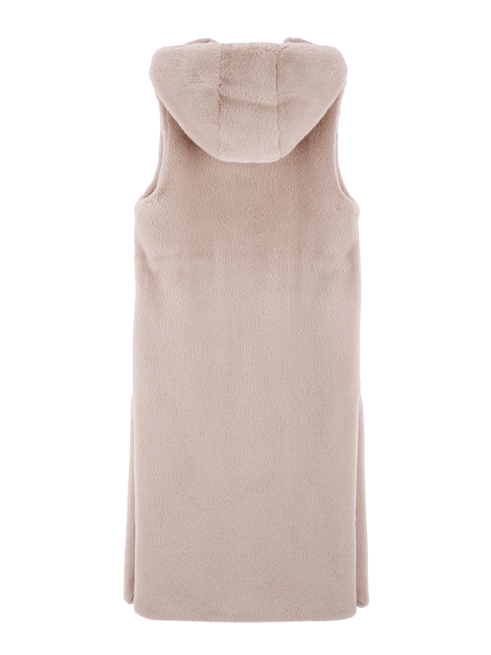 [SIGNATURE LINE] FAUX FUR LAON HOODED MAXI VEST