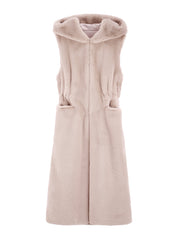 [SIGNATURE LINE] FAUX FUR LAON HOODED MAXI VEST