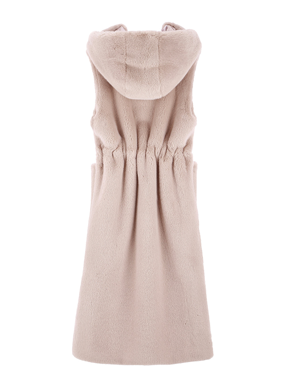 [SIGNATURE LINE] FAUX FUR LAON HOODED MAXI VEST