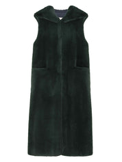 [SIGNATURE LINE] FAUX FUR LAON HOODED MAXI VEST