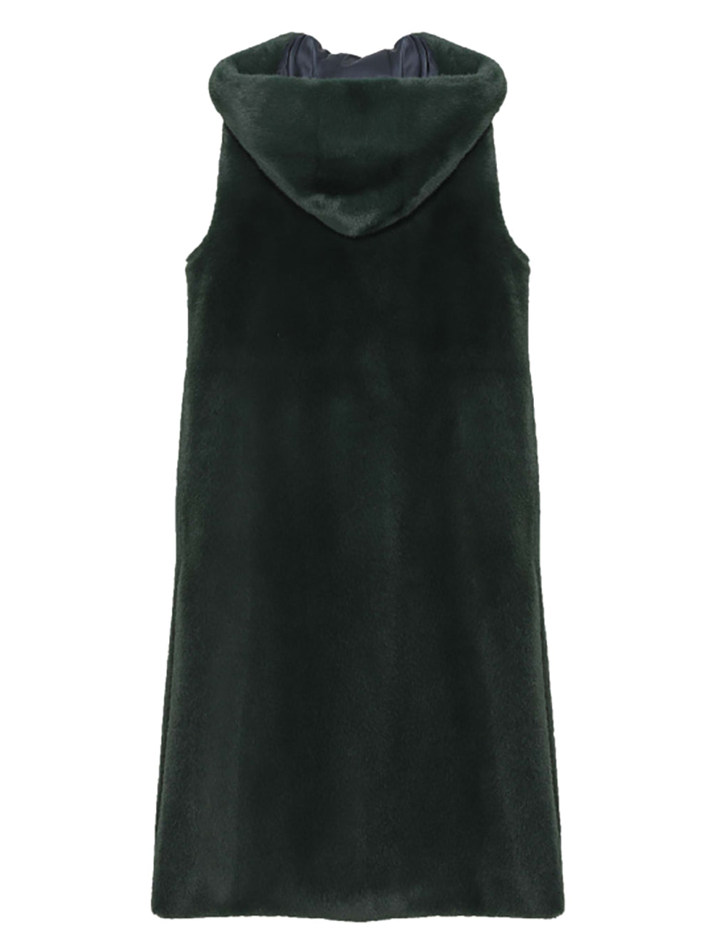 [SIGNATURE LINE] FAUX FUR LAON HOODED MAXI VEST