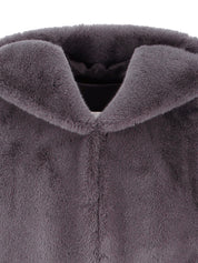 [SIGNATURE LINE] FAUX FUR LAON HOODED MAXI VEST