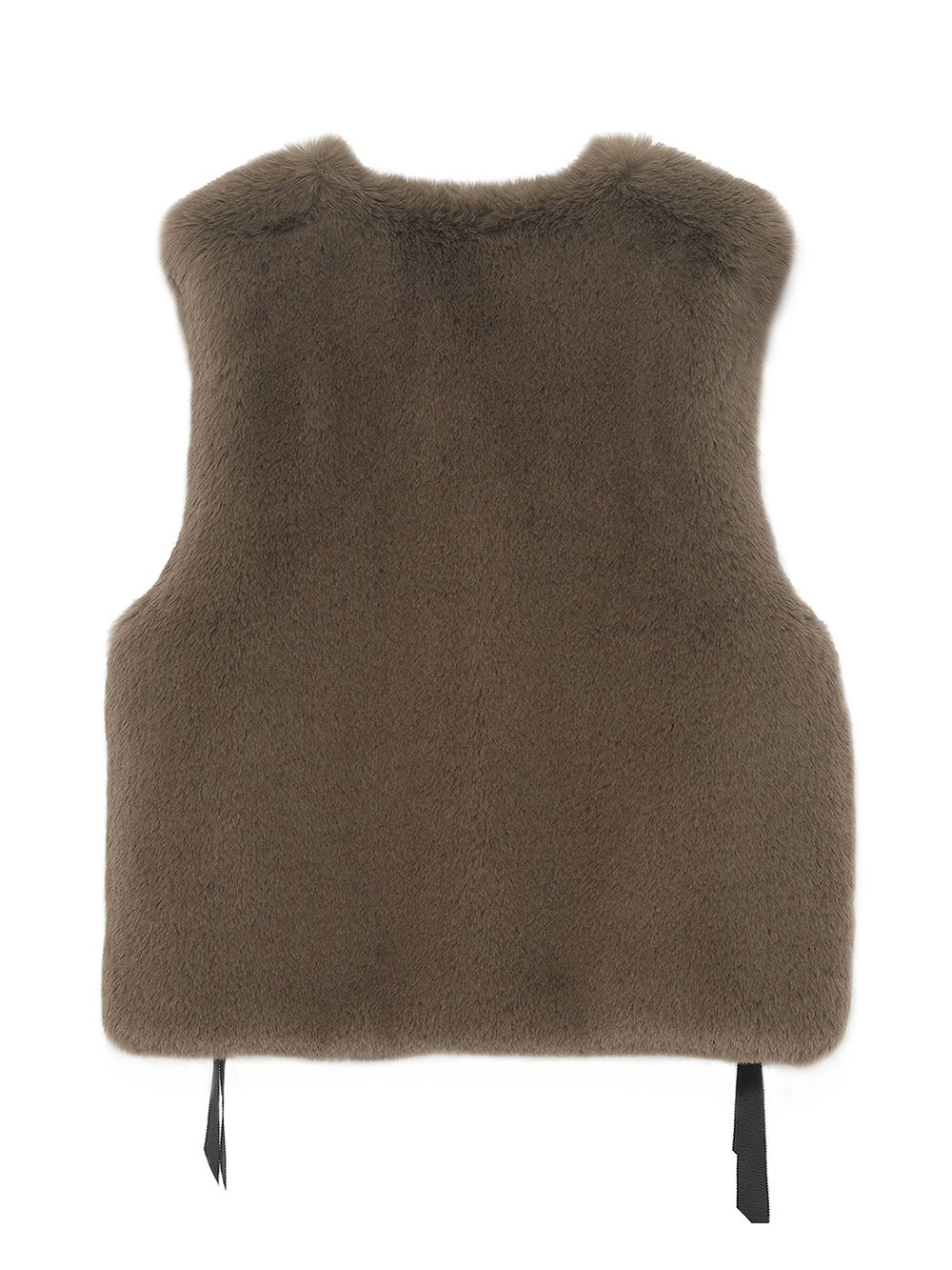 [SIGNATURE LINE] FAUX FUR TIED KITTEN RIBBON VEST